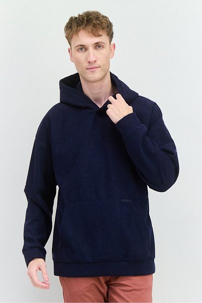 Members Only Men Hooded Ribbed Long Sleeves Sweatshirt, Navy