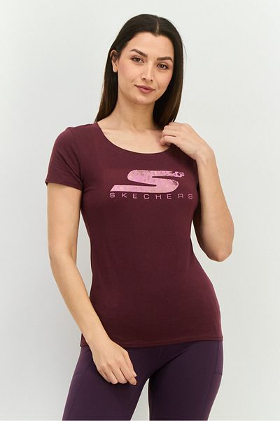 SKECHERS Women Sportswear Fit Short Sleeve Outdoor Top, Mauve