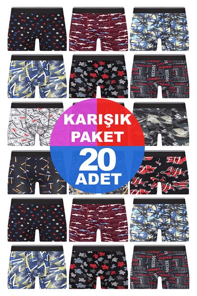 andredimoda 20 Men's Boxers - Special Mystery Package with Random Surprise Pattern