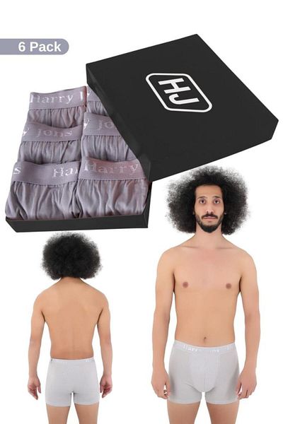 Harry Jons Ανδρικό Modal Boxer Lycra Premium Box 6 τεμαχίων