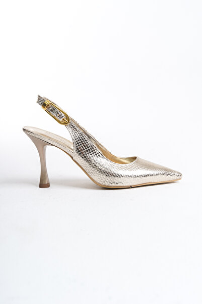 Redoxy Women's Ankle Strap Wide Metal Buckle Detailed Patent Leather Stiletto