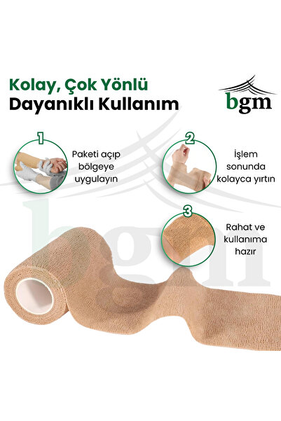 bgm Elastik Kendinden Yapışkanlı Bandaj  10cm X 4.5m Coban Bandajı Sporcu Bandı Elastik Bandaj