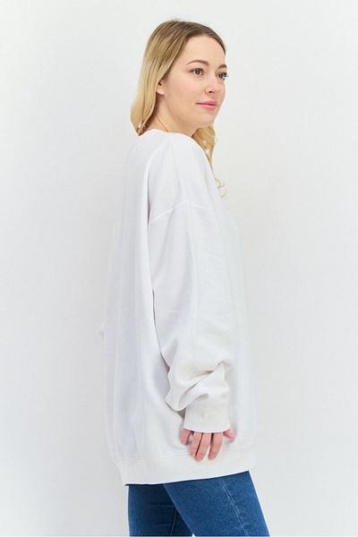 Juice Women Crew Neck Plain Sweatshirt, White