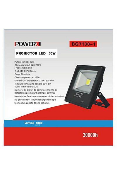 Homelux Led Garden Floodlight, 30 W, Slim, Cool White Light