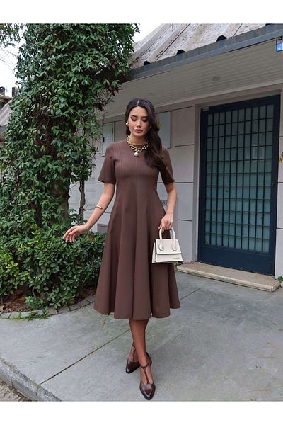 ESRAHELVACI Midi Length Flared Dress