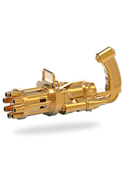 Little Story آلة الفقاعات ذات الثماني فتحات للأطفال - مسدس ذهبي