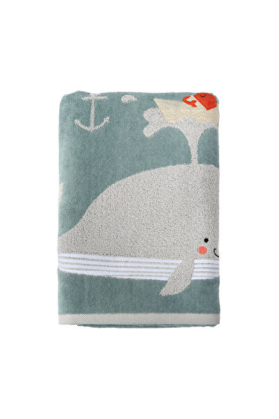 Casadora Baby Velur Whale Patterned Towel - 70x140 Cm