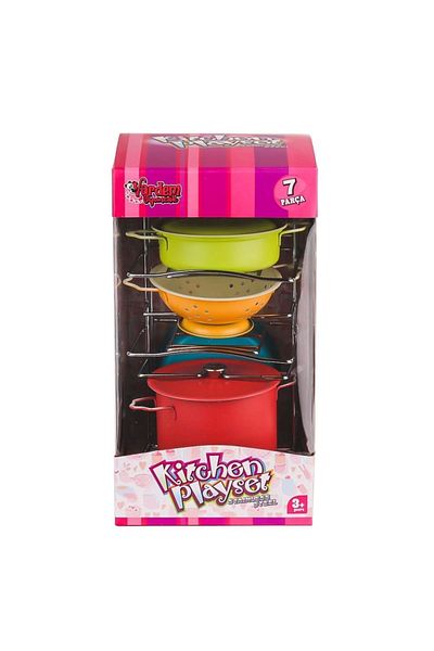 KdrElektronik Enamel Pot Pan Set with Giant Colorful Shelf 7 Pieces Creative and Stylish Kitchen Set