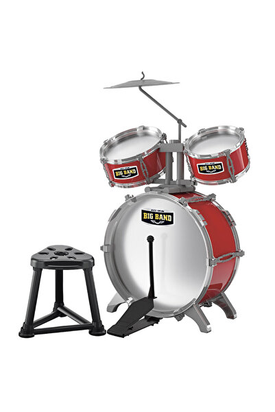 Little Story Kids Drum Set Musical Instrument wt Stool-Red