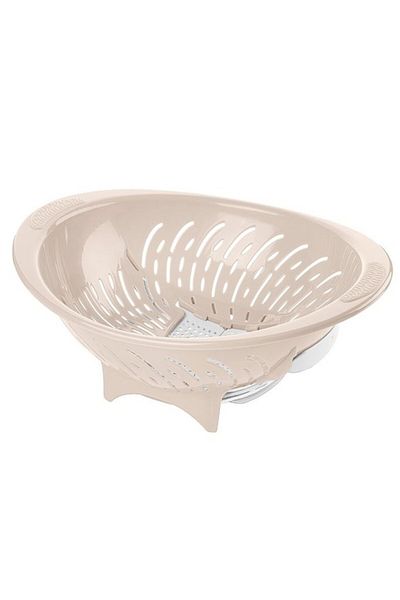 Tiesa Home Smart Pasta Vegetable Fruit Strainer with Pink Plastic Pop-Up Lid