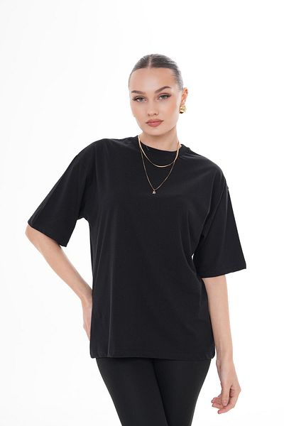 ŞİMAL Tricou supradimensionat pentru damă, cu imprimeu pe spate, cu decolteu rotund 250154   -