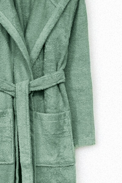 Class Kapüşonlu Bukle Bornoz Unisex Yeşil Ramage