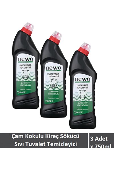 Newo Sıvı tuvalet temizleyici çam kokulu kireç sökücü 3 adet x 750 ml