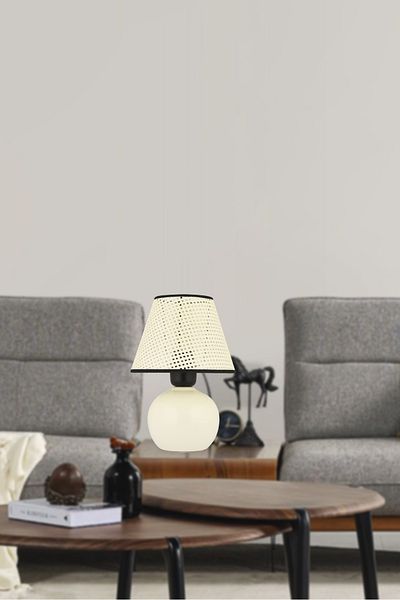 NisaLuce Nisa Luce Set of 12 White Ceramic Lampshades - Wicker Ball