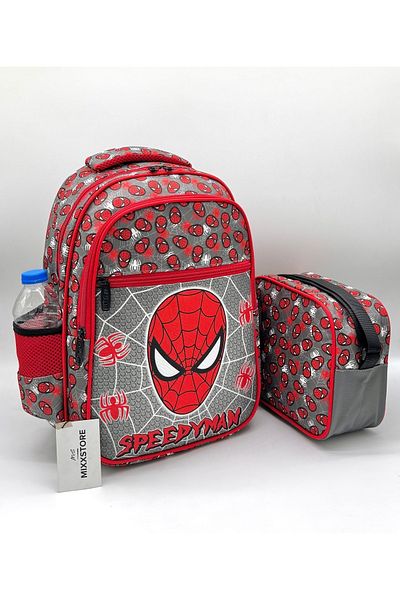 ms mixxstore Γκρι Χρώμα Master Pack Παιδική τσάντα πλάτης και τσάντα δημοτικού σχολείου Nutrition