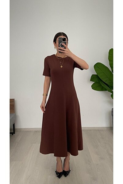 Nazline KADIN UZUN ESNEK KUMAŞ KLOŞ UZUN ELBİSE