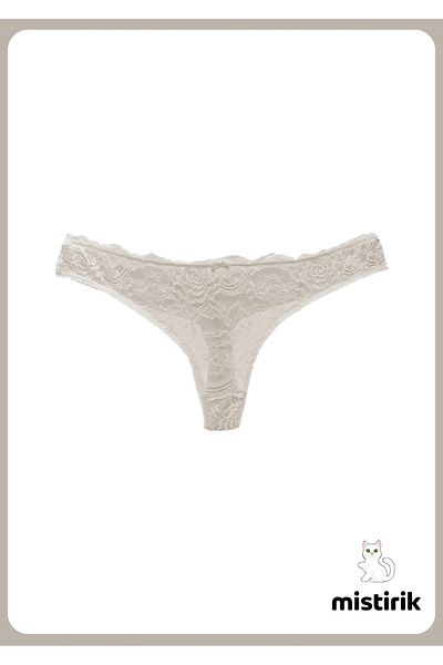 MİSTİRİK Μοντέλο Masara Semi Lace Άνετο στη χρήση Μοντέλο στρινγκ εσώρουχο εκρού χρώμα