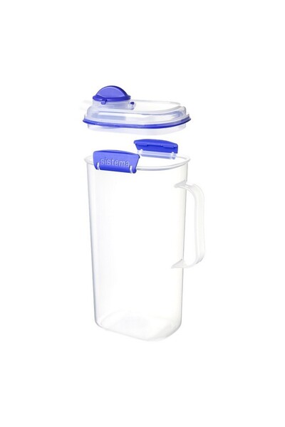 Sistema Klip-It BPA-Free Dishwasher Safe Leak-Proof Juice Jug Clear 2 Liter