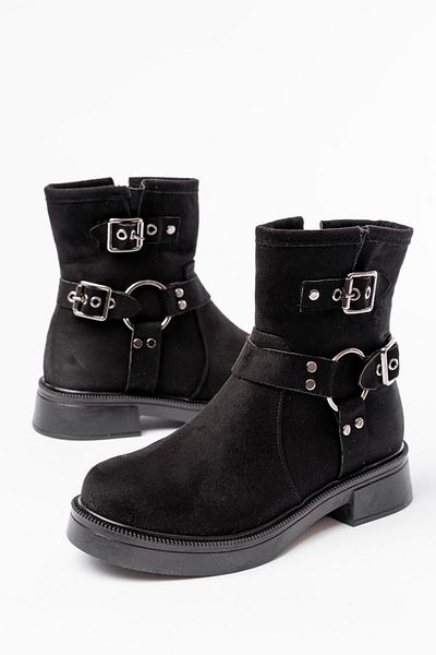 MarjinalTrendim 02-2013 Tan Suede Buckle Accessory Zippered Daily Women's Boots