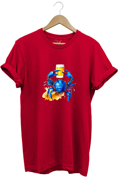 WİDİ Letnja Štampano Plavi Rak 100% pamuk Standardni Krok okrugla kragna Crve...