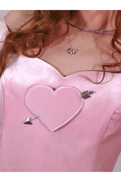 Reorah Collection Ροζ Φόρεμα Καρδιά - Σετ Κορσέ Φούστα