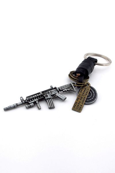 Solfera M4 Carabiner Infantry Rifle - Real Leather Metal Keychain Kc164