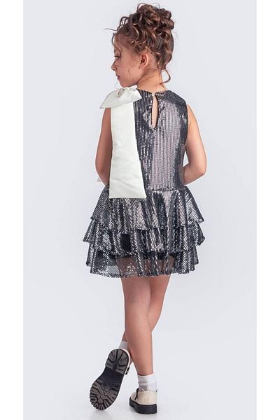 Tarz Çocuk Glittering Sequin Bow Detailed Girl's Dress