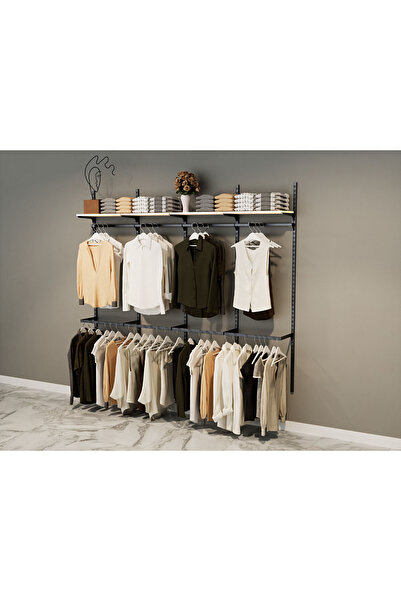 AYYILDIZ RAF Modern Giyinme Odası Rafı & Dekoratif Duvar Tipi Askılı Raf Sist...