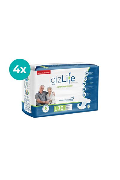GIZLIFE Adult Patient Diapers - Large 120 Pieces with Waistband