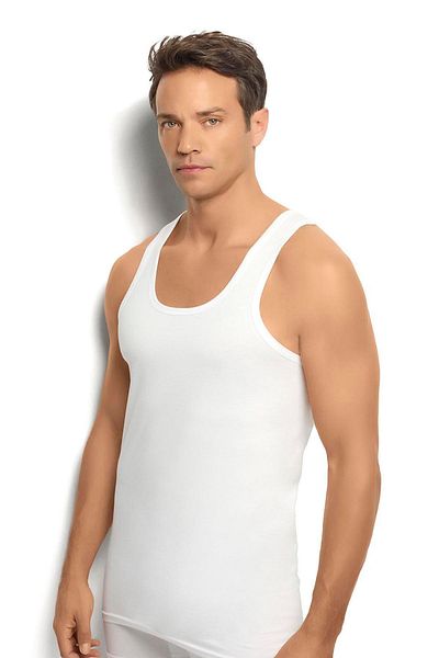 Jiber 106 1 Men's Cotton Back Cross Rambo White Undershirt