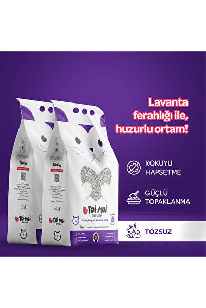 Toi Moi 2’li Avantaj Paketi - Toi Moi Lavanta Kokulu Sodyum Bentonit Kedi Kum...