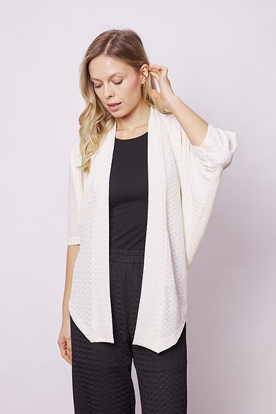Jument Lycra pentru femei, țesătură de primă clasă, dantelă, liliac, lejer, croială confortabilă, elegant, cardigan-cremă