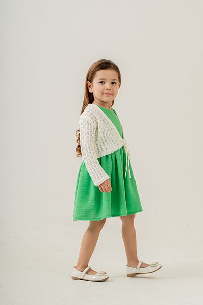 Eray Kids Set rochie de zi cu zi pentru fete sezoniere cu bolero de in