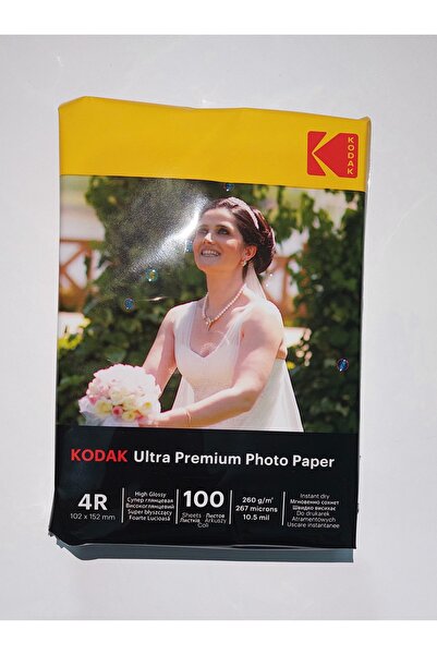 Kodak 260 Gram 10x15cm Parlak Glossy 3'lü Paket 300 Adet Ultra Premium İnkjet Fotoğraf Kağıdı