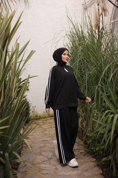 Wovi Moda Σετ αθλητικής φόρμας Hijab - Γιακάς με φερμουάρ, Γυναικείο