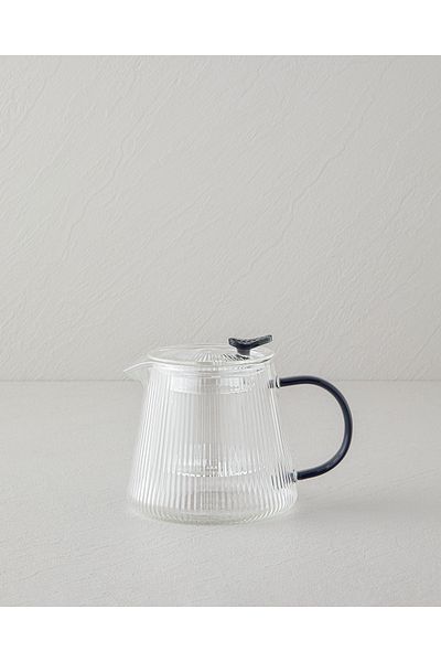 English Home 500 ml Smoked Colored Linear Glass Teapot