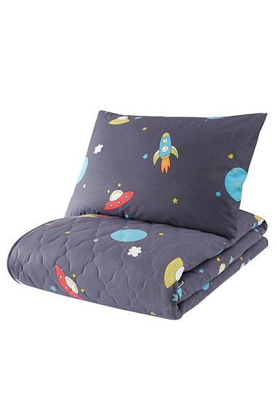 Eponj Home Set cuvertură de pat matlasată Space bleumarin