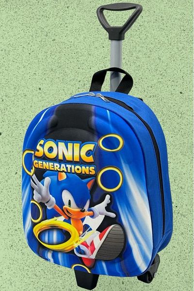 Uniquerrs 2-6 ani Hedgehog Sonic 3D Printed Squeegee Rucsac și geantă de școală