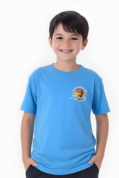 FYK COLLECTİON Tricou cu mânecă scurtă pentru băiat cu imprimeu Dan Soccer