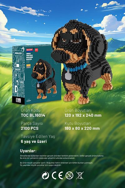 balody Pet Series – Sausage Dog (Bl16014) – Microblock Building Toys Set