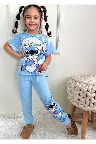 KIPIRIK BABY Set de 2 tricou și pantaloni de trening pentru fete cu mâneci scurte