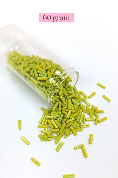STUMBANNG Long Tube Cut Beads Diameter 2mm Length 10 mm - 60 Grams - Green - Bnc282