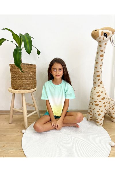 2kids2mom Tricou Crop pentru fete din țesătură din bumbac pur cu model Tie-Dye