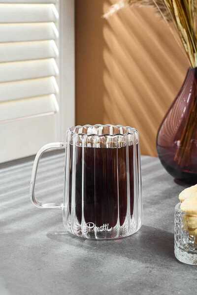 CENGİZ ÇEYİZ Stripe Long 280 ml Kulplu Çift Cidarlı Kupa Bardak  280 ml  PER1...