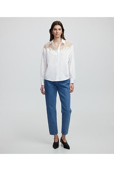 İpekyol Embroidered poplin shirt