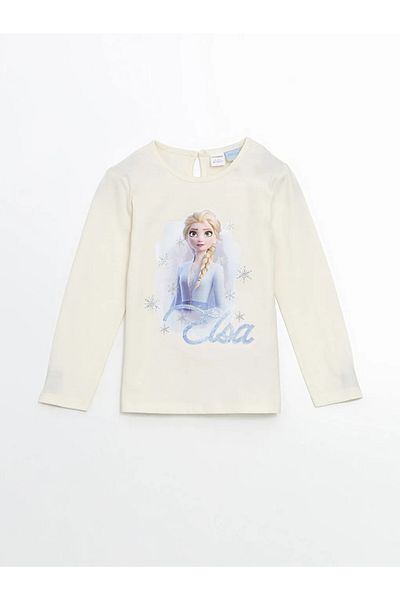 LC Waikiki Lcw Kids Ecru Elsa Printed Girls' Blouse and Leggings 2-Piece