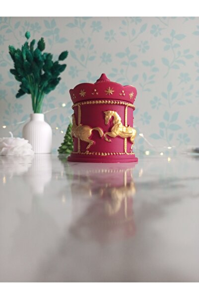 Home Decorative Carousel Claret Red Box with Lid