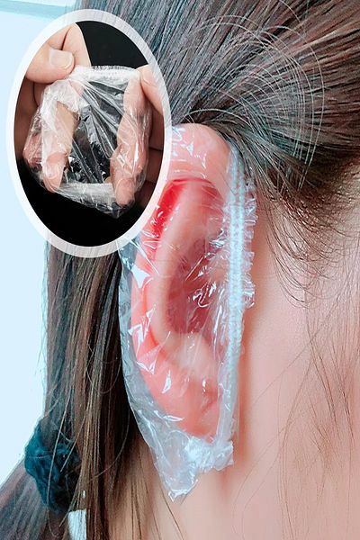 Tor Store 300Pcs Water Dustproof Shower Hairdresser Etc. Adjustable Ear Cap with Ear Protection Elastic for Work