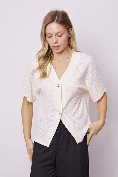Jument Cardigan elegant pentru femei - mânecă liberă, țesătură Lycra de primă clasă, culoare crem