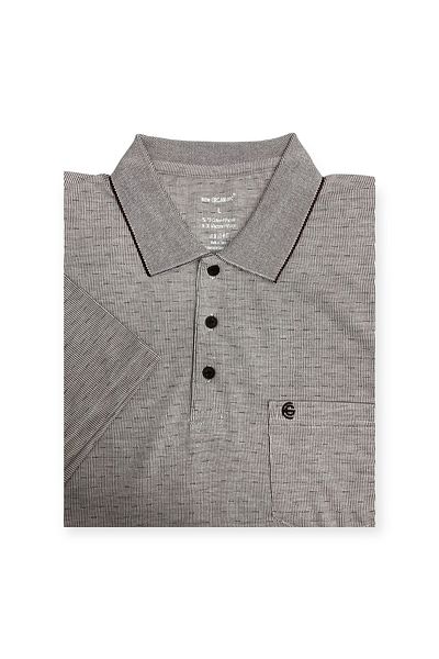 Sadık Collection Ercan Men's Large Size Combed Cotton Fabric Polo Neck Pocket Short Sleeve Light Brown T-Shirt V-3 0157